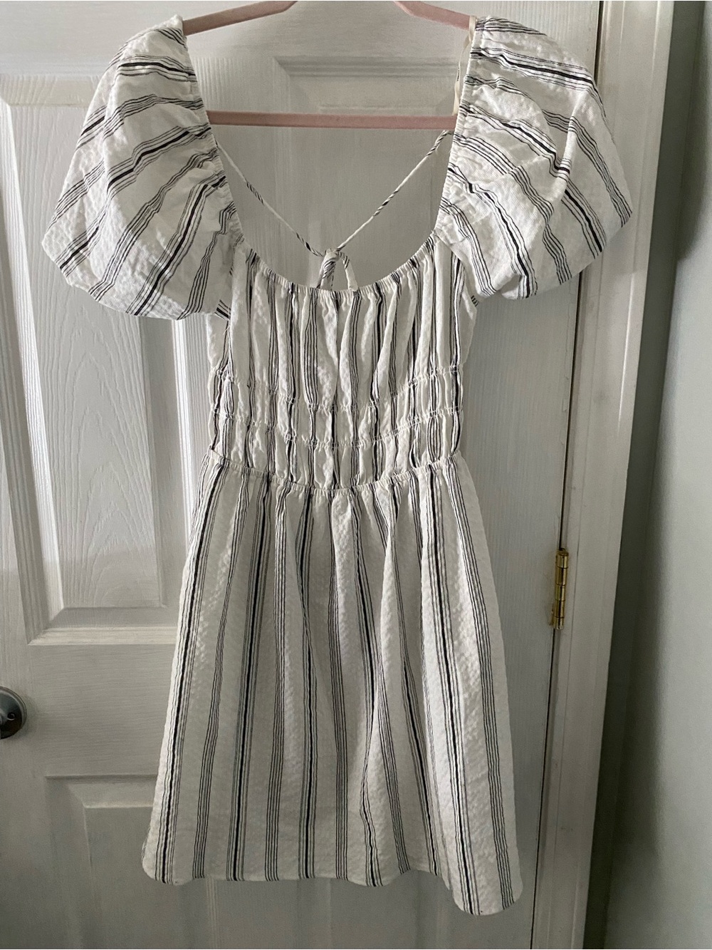 Forever 21 White Dress with Black Stripes